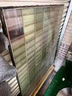 Glas in koper raam  98/119 cm dubbel glas, Ophalen, Gevelraam of Ruit, 80 tot 120 cm, 80 tot 120 cm