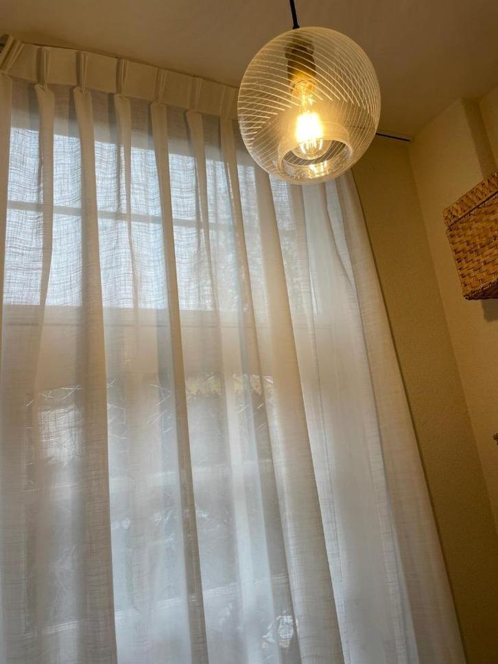 Vitrage Wit, Huis en Inrichting, Stoffering | Gordijnen en Lamellen, Zo goed als nieuw, 150 tot 200 cm, 150 tot 200 cm, Wit, Ophalen