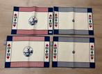 4 placemats boerenbont 2 x rood en 2 x blauw, Ophalen, Aardewerk, Boerenbont, Schaal of Schalen