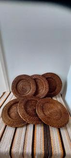 6 birma rieten rotan onderborden borden, Huis en Inrichting, Ophalen of Verzenden, Zo goed als nieuw, Bord(en), Overige stijlen