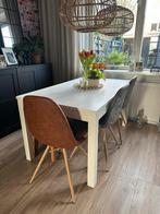 Eettafel (uitschuibaar) met stoelen, Ophalen of Verzenden, Gebruikt, Minder dan 4 stoelen