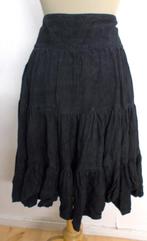 Prachtige stoere suede stroken rok van Ralph Lauren! L, Kleding | Dames, Rokken, Verzenden, Zwart, Maat 42/44 (L), Zo goed als nieuw