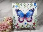 IHR knutsel servetten blauw roze grote vlinder bloemen  344, Hobby en Vrije tijd, Knutselen, Nieuw, Ophalen of Verzenden, Materiaal