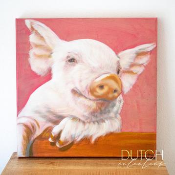 Origineel Varken Schilderij van Tanja van Achterberg beschikbaar voor biedingen