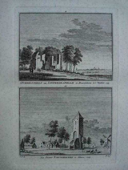 91-92 / Looperskapelle / Nieuwkerk/ Brouwerhaven, Antiek en Kunst, Kunst | Etsen en Gravures, Ophalen of Verzenden