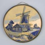 Westraven Cloisonné - grote ronde tegel  met molen decor in, Antiek en Kunst, Ophalen of Verzenden