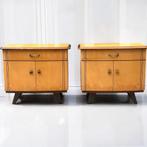 Vintage Nachtkastje | mid century nightstand | retro meubels, Gebruikt, Ophalen of Verzenden, 45 tot 65 cm, Minder dan 55 cm