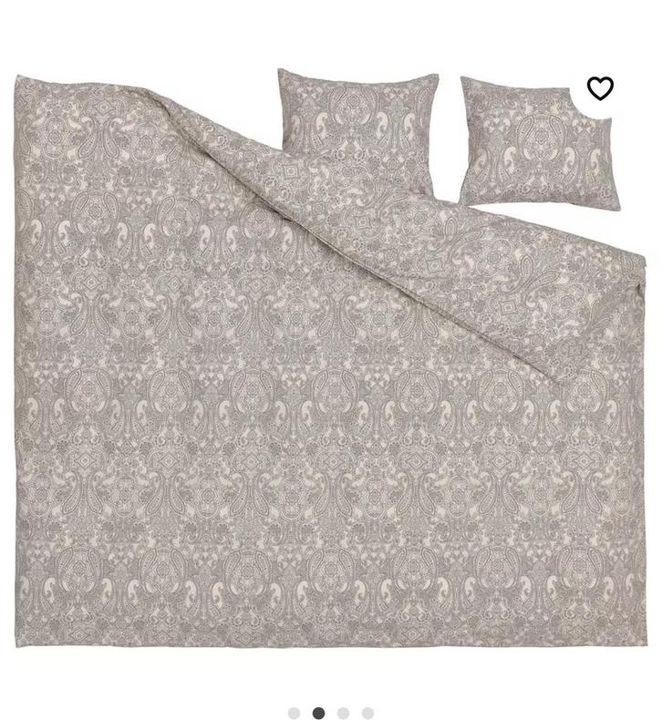 NIEUW grijs wit Paisley dekbedovertrek 200x200 kussenslopen, Huis en Inrichting, Slaapkamer | Beddengoed, Zo goed als nieuw, Dekbedovertrek