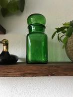 Vintage stolpfles apothekerspot fles groen, Ophalen of Verzenden