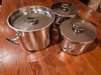 Gero Zilmeta pannen, Huis en Inrichting, Keuken | Potten en Pannen, Ophalen of Verzenden, Gebruikt, Rvs, Pannenset