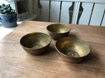 Vintage messing schaaltjes, Overige materialen, Gebruikt, Schaal, Rond