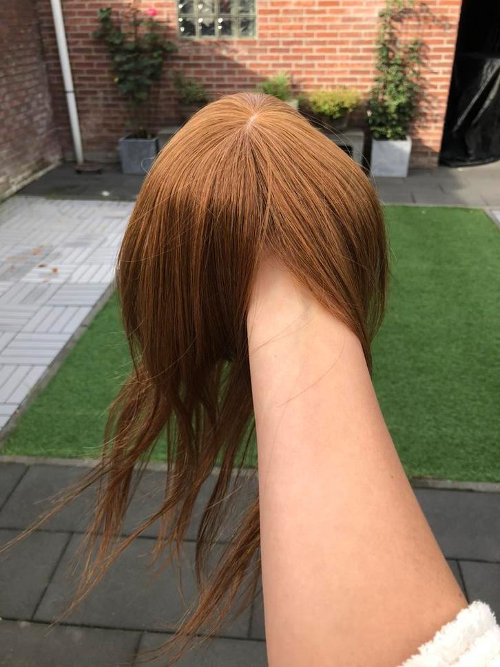 Haar topper pruik bruin rood top kwaliteit 100% human hair, Sieraden, Tassen en Uiterlijk, Uiterlijk | Haarverzorging, Zo goed als nieuw