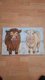 schilderij koeien in de sneeuw, Antiek en Kunst, Ophalen