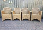 4 Rotan stoelen inclusief stoelkussens, Huis en Inrichting, Gebruikt, Overige kleuren, Tuinstoelen, Vier