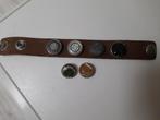 Leren armband met drukknopen, Sieraden, Tassen en Uiterlijk, Ophalen, Zo goed als nieuw, Leer