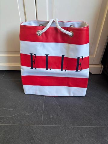 ELLE Shopper Tas Rood/Wit gestreept - nieuw- strandtas beschikbaar voor biedingen