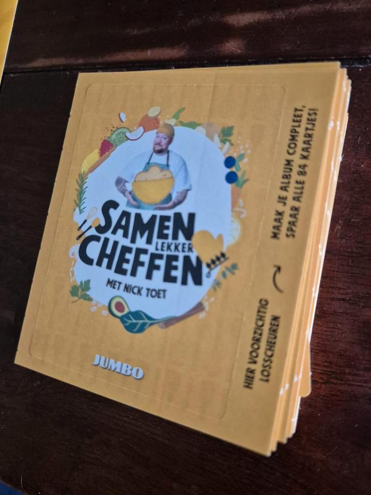 Jumbo “Samen Lekker Cheffen” kaartjes – 32 stuks, gratis, Verzamelen, Speelgoed, Zo goed als nieuw, Ophalen of Verzenden