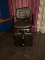 Zwarte  pedicure / Kappersstoel met Voetsteun, Huis en Inrichting, Stoelen, Ophalen, Gebruikt, Zwart, Metaal