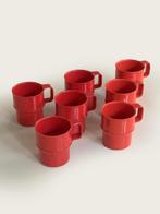 7 Vintage Rosti Mepal 314 bekers, 4x Rood en 3x Tomaat Rood, Ophalen of Verzenden, Zo goed als nieuw