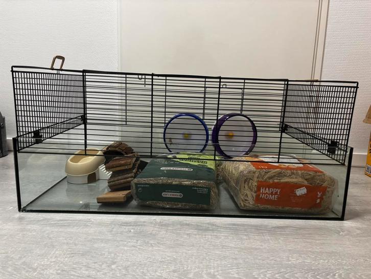 Hamsterkooi + toebehoren voor hamster, Dieren en Toebehoren, Knaagdieren en Konijnen | Hokken en Kooien, Zo goed als nieuw, Kooi