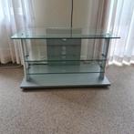 Televisie stereo tv meubel trolley aluminium verrijdbaar, Ophalen, Gebruikt, 50 tot 100 cm, Glas
