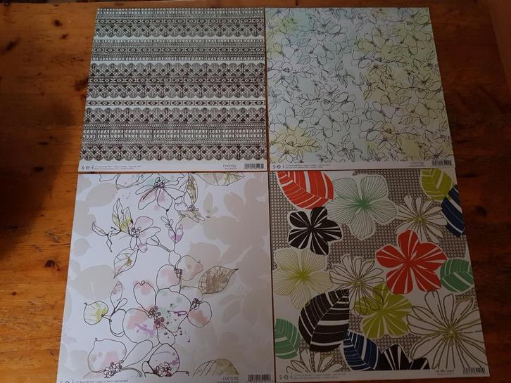 Prachtige set dubbelzijdige  scrapvellen van S.E.I., Hobby en Vrije tijd, Scrapbooking, Nieuw, Papier of Karton, Ophalen of Verzenden