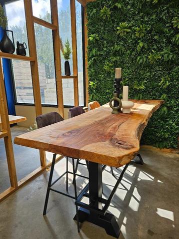 Boomstam bartafel – massief hout, stoer & op maat beschikbaar voor biedingen