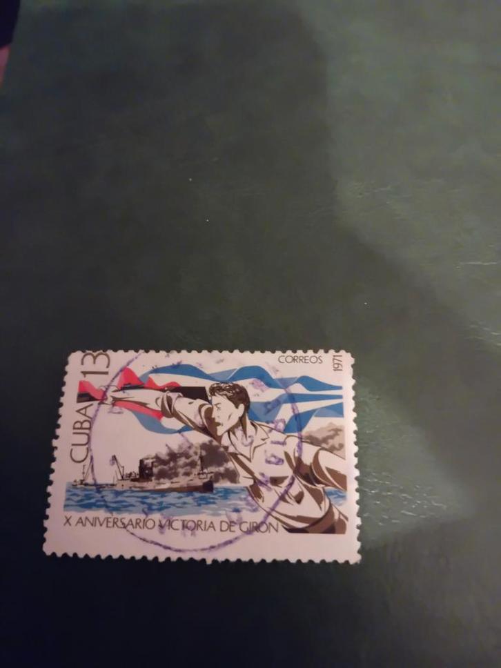 Cuba Postzegel - X Aniversario Victoria de Giron 1971, Postzegels en Munten, Postzegels | Amerika, Gestempeld, Ophalen of Verzenden