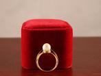 Gouden ring met cultivé parel., Sieraden, Tassen en Uiterlijk, Ringen, Ophalen of Verzenden, Dame, Goud, Kleiner dan 17