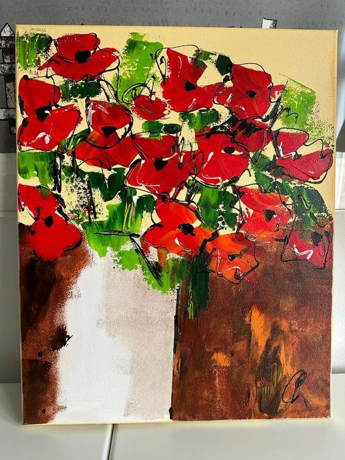Schilderij Rozen van C.M. Leushuis, Antiek en Kunst, Kunst | Schilderijen | Abstract, Ophalen