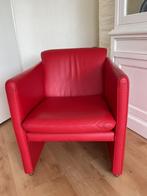 Leren stoel, fauteuil ,rood , design, Touché ,als nieuw, Huis en Inrichting, Fauteuils, Ophalen, Zo goed als nieuw, Minder dan 75 cm