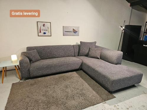 Stijlvolle grijze hoekbank - GRATIS LEVERING -, Huis en Inrichting, Banken | Bankstellen, Gebruikt, Hoekbank, Vierpersoons of meer