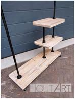 Luxe kledingrek van zwarte steigerbuis met steigerhout!, Info@hout-art.nl, Nieuw, Ophalen of Verzenden, Hoeves 3 in Schijndel