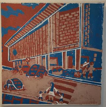 2 linoleum werken Eindhoven station Catharinakerk zeer mooi beschikbaar voor biedingen