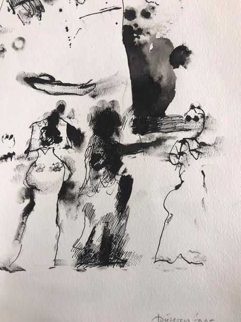 Jef Diederen, gouache, Antiek en Kunst, Kunst | Overige Kunst, Ophalen of Verzenden