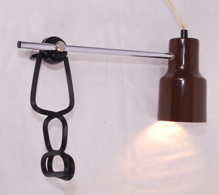 Vintage 70's metalen klemspot in Nieuwstaat, Huis en Inrichting, Lampen | Spots, Zo goed als nieuw, Plafondspot of Wandspot, Metaal of Aluminium