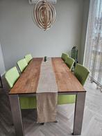 Bert Plantagie eettafel en stoelen, Huis en Inrichting, Tafels | Eettafels, Ophalen, Gebruikt, 200 cm of meer, 50 tot 100 cm