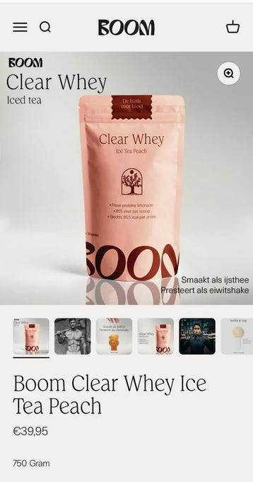 Boom Clear Whey Ice Tea Peach proteïne limonade beschikbaar voor biedingen