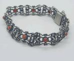 Antieke Zilveren Armband met Coral, Gebruikt, Ophalen of Verzenden, Met edelsteen, Zilver