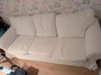 Comfortabele 3-zits bank met witte hoes, Huis en Inrichting, Banken | Bankstellen, Gebruikt, Driepersoons, 75 tot 100 cm, Ophalen of Verzenden