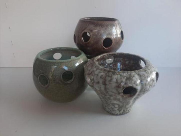Krokuspotjes - bollenpotjes - crocuspotjes, Tuin en Terras, Bloempotten, Gebruikt, Aardewerk, Minder dan 40 cm, Minder dan 25 cm