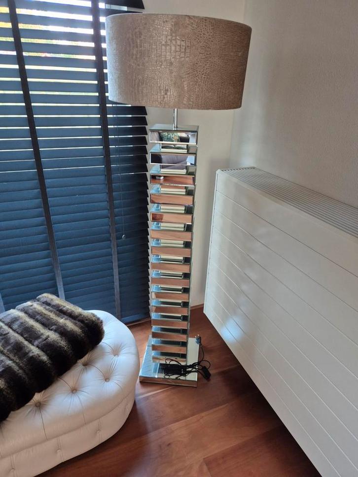 Eric Kuster stijl spiegellamp, Huis en Inrichting, Lampen | Vloerlampen, Zo goed als nieuw, 150 tot 200 cm, Metaal, Ophalen