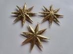 3 nieuwe goudkleurige kerststerren voor in de kerstboom, Ophalen of Verzenden, Nieuw