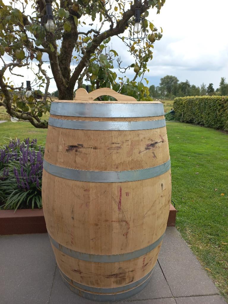 Eikenhouten Wijnvat Regenton 224L, Tuin en Terras, Regentonnen, 150 liter of meer, Ophalen, Nieuw, Hout