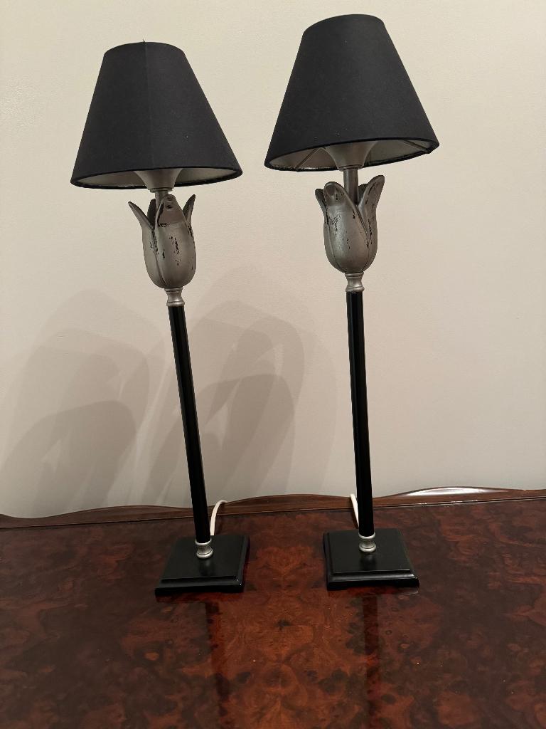 Tafellampjes l2x, Huis en Inrichting, Lampen | Tafellampen, Gebruikt, Ophalen of Verzenden, Tijdloos, Stof