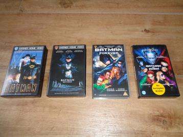 Oude Warner Brothers Batman 4 films VHS Video Banden, jr'90s beschikbaar voor biedingen