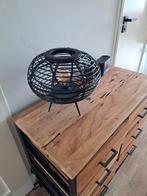 Zwarte Rieten Tafellamp - Ø30cm, Ophalen, Zo goed als nieuw, Minder dan 50 cm