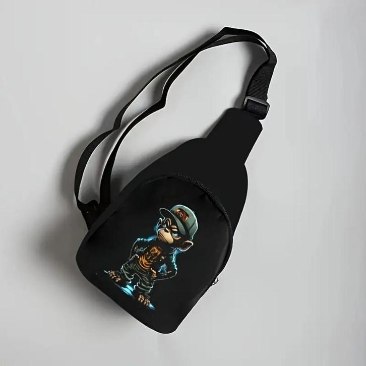 Groovy All-In-One CROSSBODY SLINGBAG "MONYET" voor € 5,75, Sieraden, Tassen en Uiterlijk, Tassen | Schoudertassen, Nieuw, Zwart