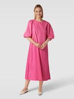 Freequent - Knalroze Midi Jurk | Maat S, Kleding | Dames, Ophalen of Verzenden, Roze, Maat 36 (S), Gedragen