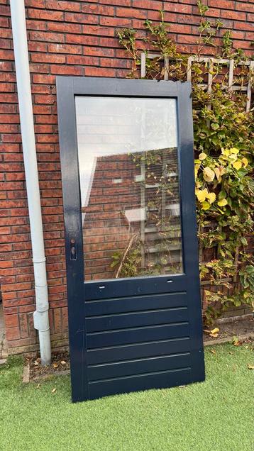 Houten Buitendeur met Glas - Ophalen beschikbaar voor biedingen